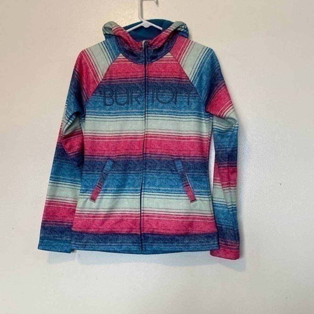 Burton Colombo multi colored full zip up hooded fleece lined jacket